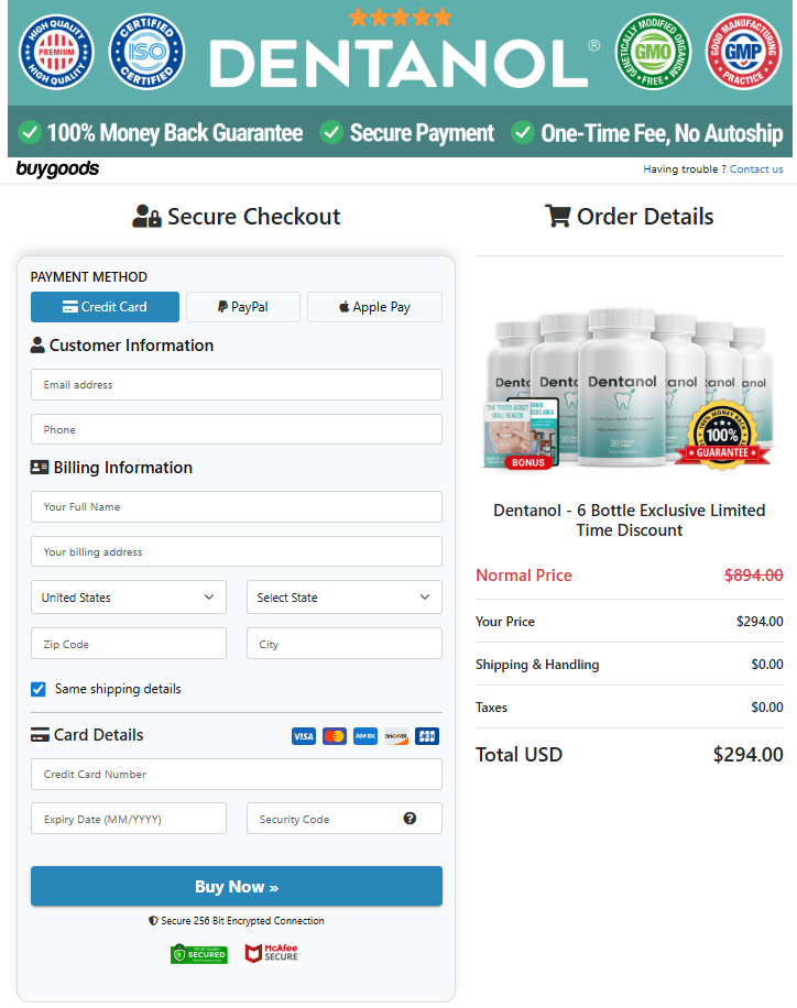 Dentanol official website